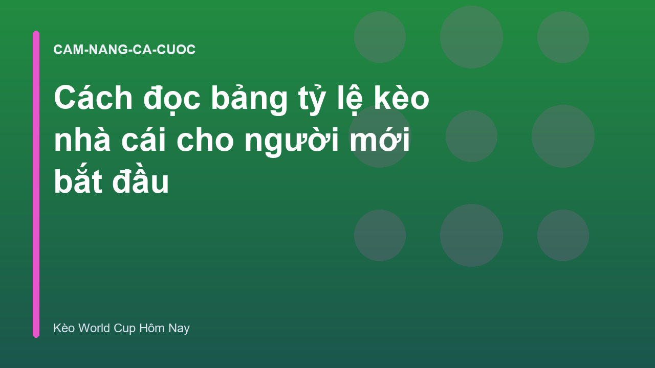Cách đọc bảng tỷ lệ kèo nhà cái cho người mới bắt đầu