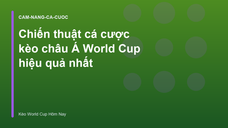 Chiến thuật cá cược kèo châu Á World Cup hiệu quả nhất